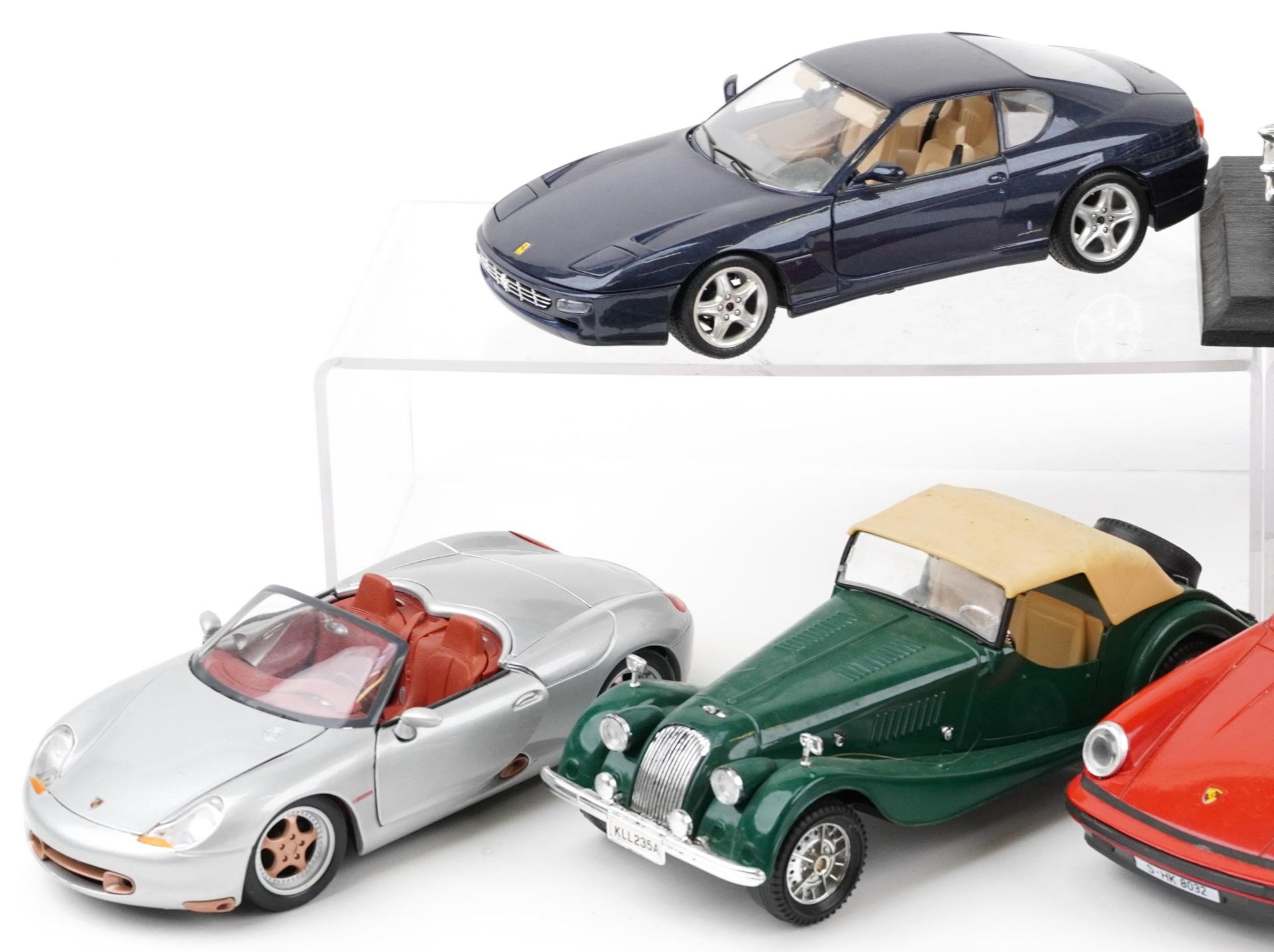 Ten 1:18 scale diecast vehicles including Burago Ferrari 456GT 1992, Maisto Porsche 911 Speedster - Image 2 of 3