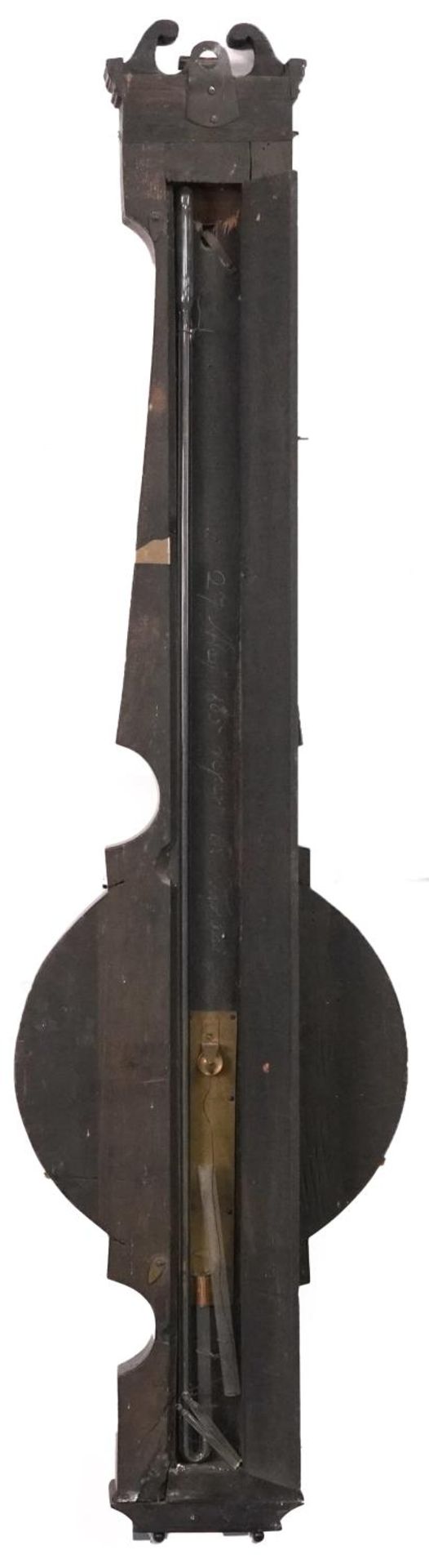 19th century rosewood wall barometer thermometer with silvered dials, one inscribed Burt Court C, - Bild 6 aus 6