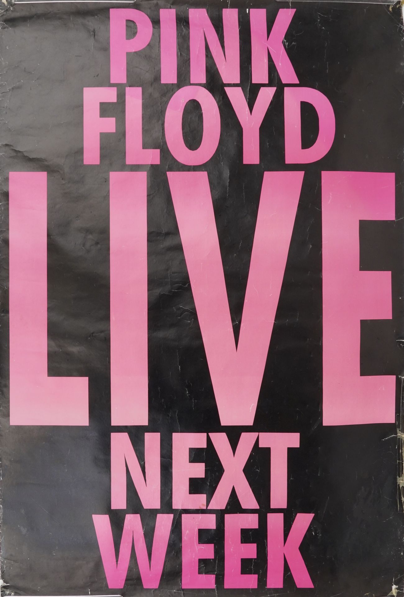 Vintage Pink Floyd Live Next Week advertising billboard poster, 152cm x 100.5cm