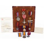 British military World War I medals awarded to Brigadier Herbert Climpson including Long and Faith