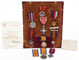 British military World War I medals awarded to Brigadier Herbert Climpson including Long and Faith