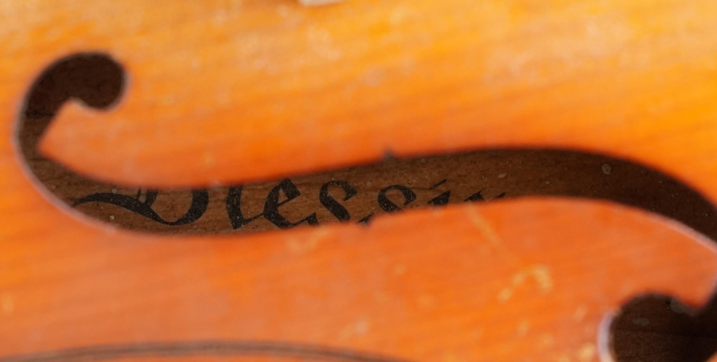 Blessing wooden violin with one piece back and rosewood bow housed in a protective case, the - Image 4 of 5