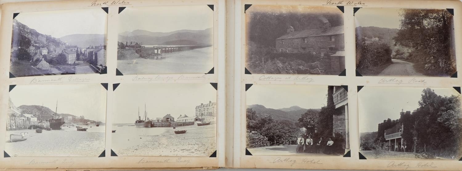 Early 20th century black and white photographs arranged in an album including Staffordshire, - Image 29 of 40