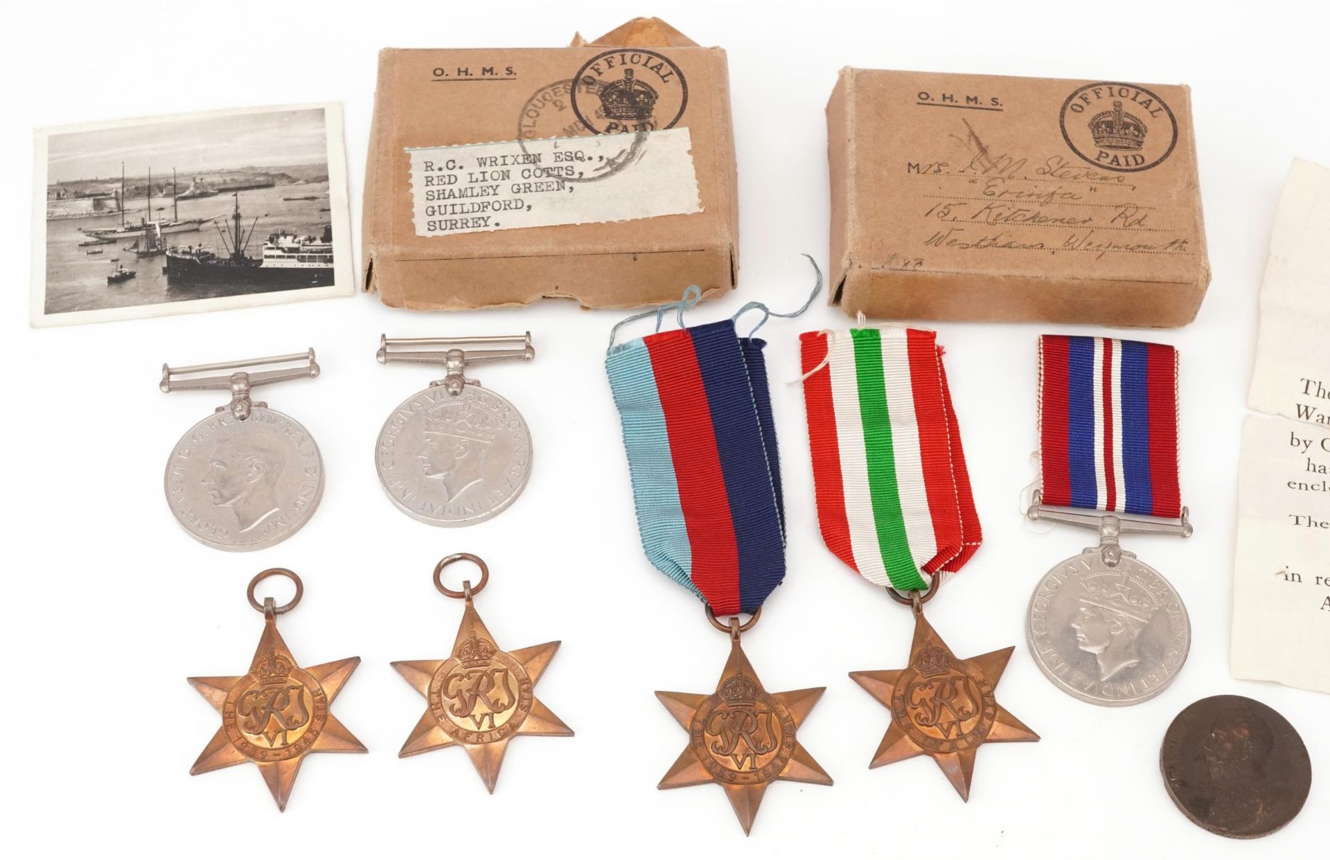 British military interest World War II medals awarded to R C Wrixen including Africa Star, medals - Image 2 of 5