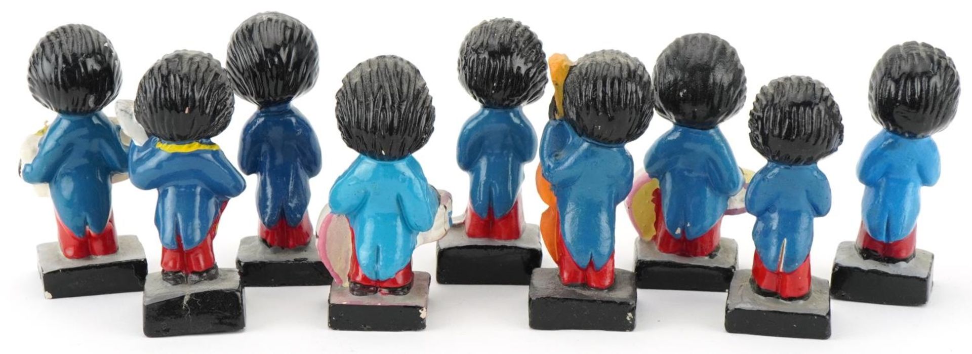 Nine vintage Robertson's advertising hand painted band figures, each 7cm high - Image 4 of 5