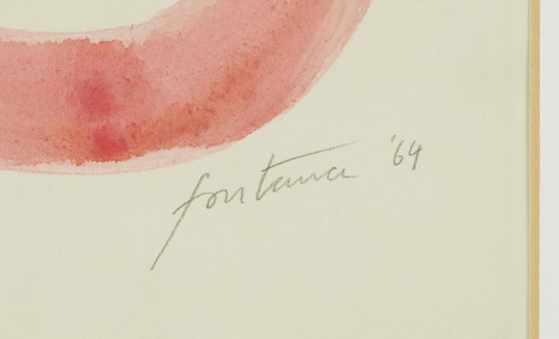 Follower of Lucio Fontana - Concetto Spaziale 64, watercolour and ink on paper, mounted and - Bild 3 aus 5