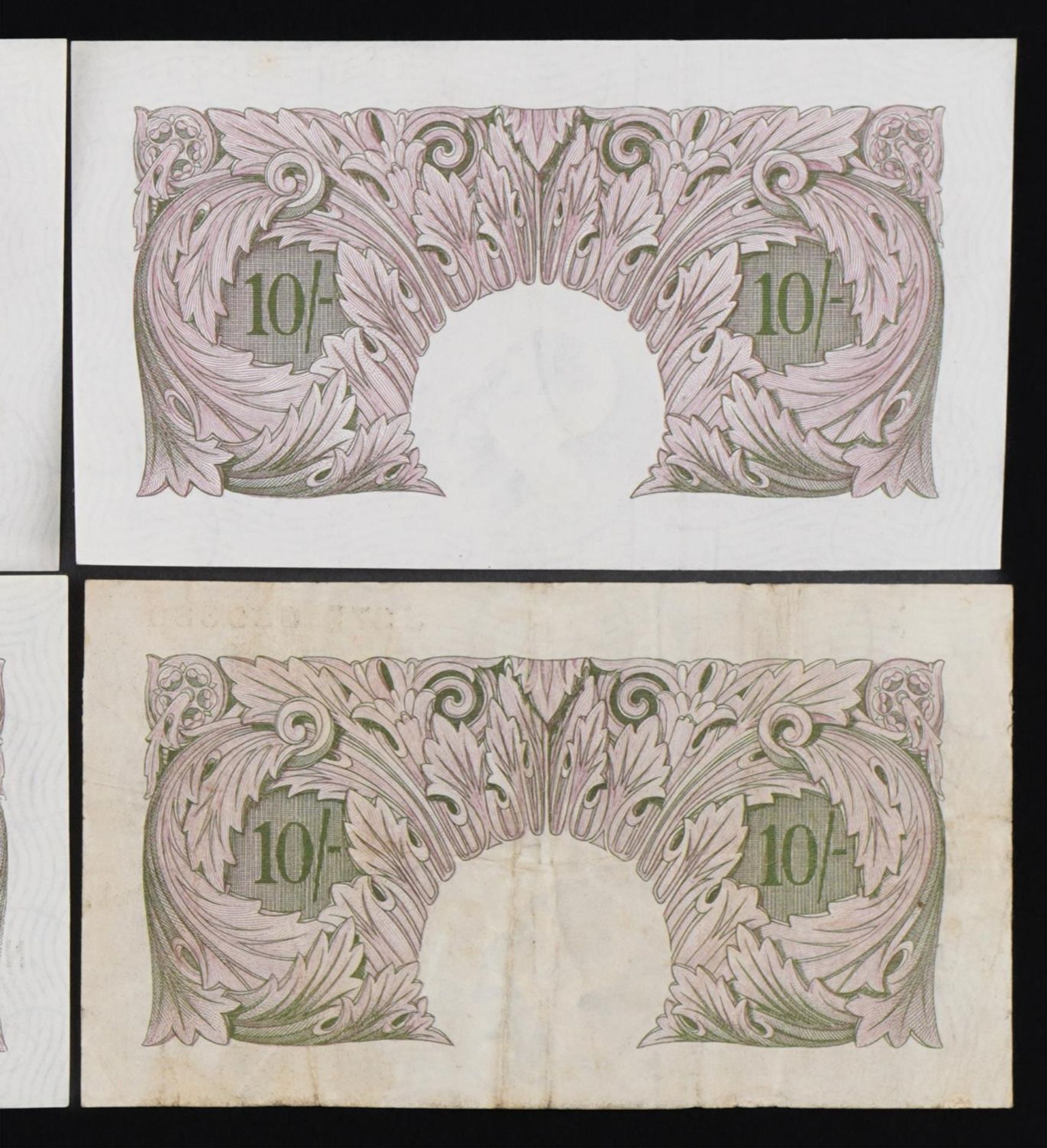 Six Bank of England ten shilling notes, each Chief Cashier K O Peppiatt, including three with - Bild 12 aus 12