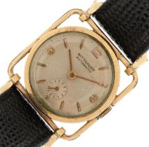 Witnauer 10K gold plated automatic wristwatch having silvered and subsidiary dials with Arabic