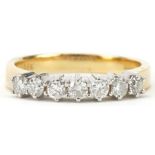 18ct gold diamond seven stone half eternity ring with certificate, total diamond weight