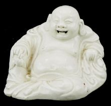 Chinese pottery laughing Buddha, 11cm high