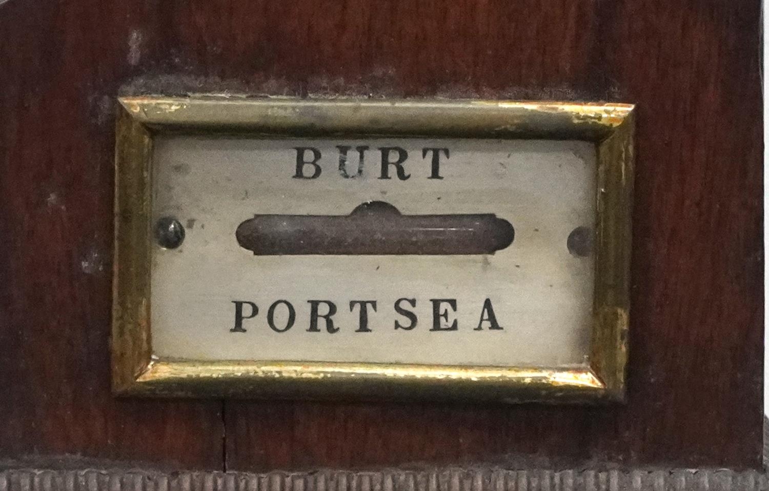19th century rosewood wall barometer thermometer with silvered dials, one inscribed Burt Court C, - Image 4 of 6