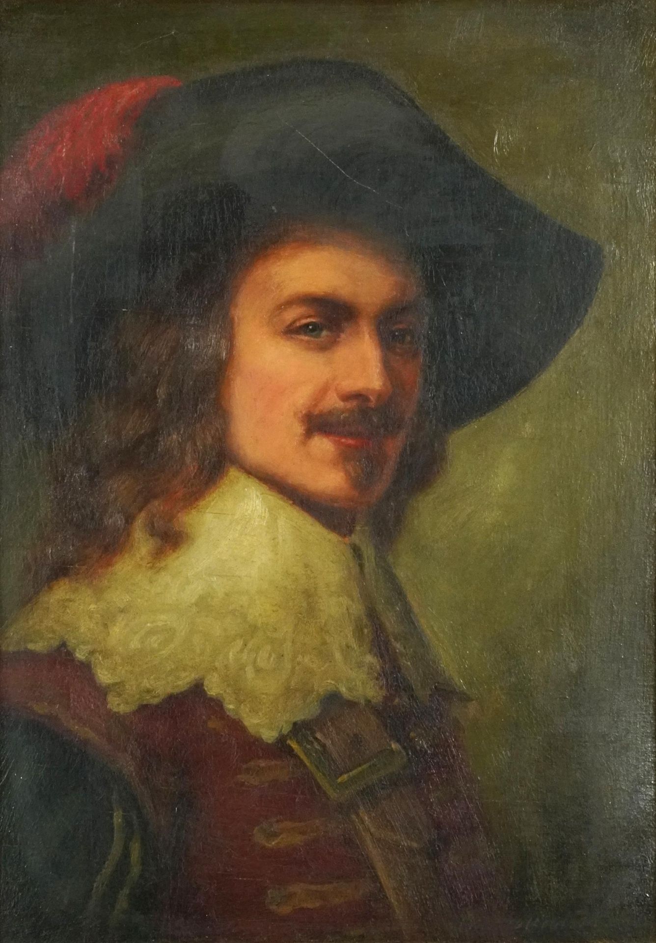 Charles Beatson - A Royalist, oil on wood panel, mounted in a gilt frame, 35cm x 25cm excluding