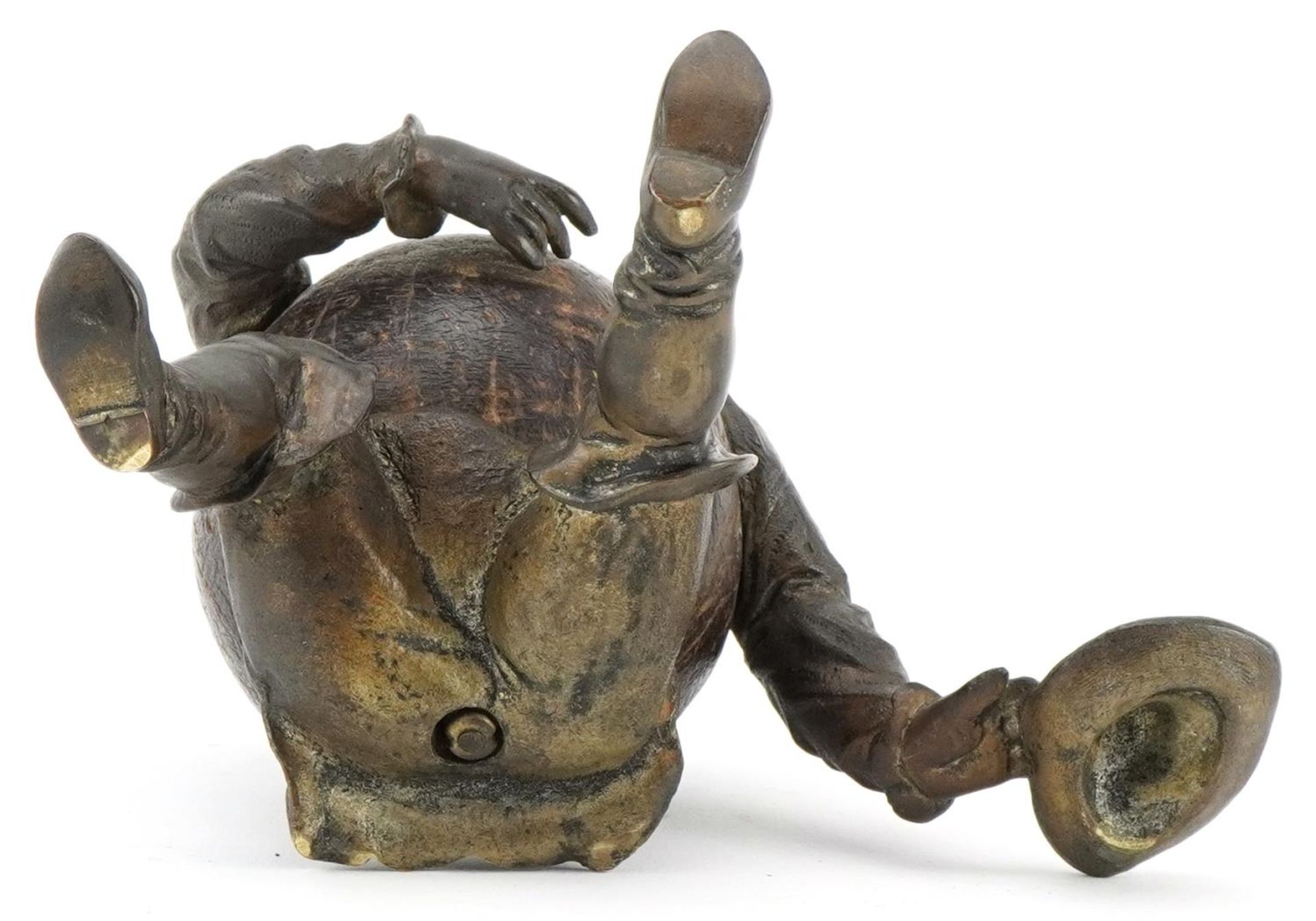 Victorian theatrical interest bronze and carved wood inkwell of Falstaff with appreciation plaque - Bild 6 aus 6