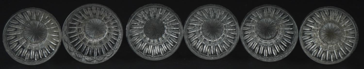 Six early 20th century of six cut glass balloon tumblers, each 8.5cm high - Image 5 of 6