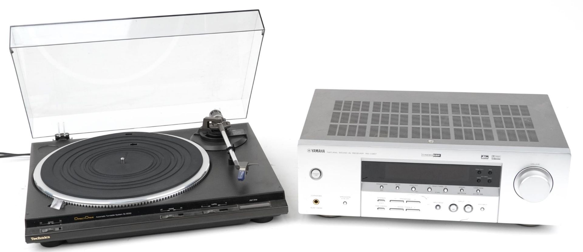 Technics automatic turntable system SL-DD33 and a Yamaha Natural Sound AV receiver RX-V357