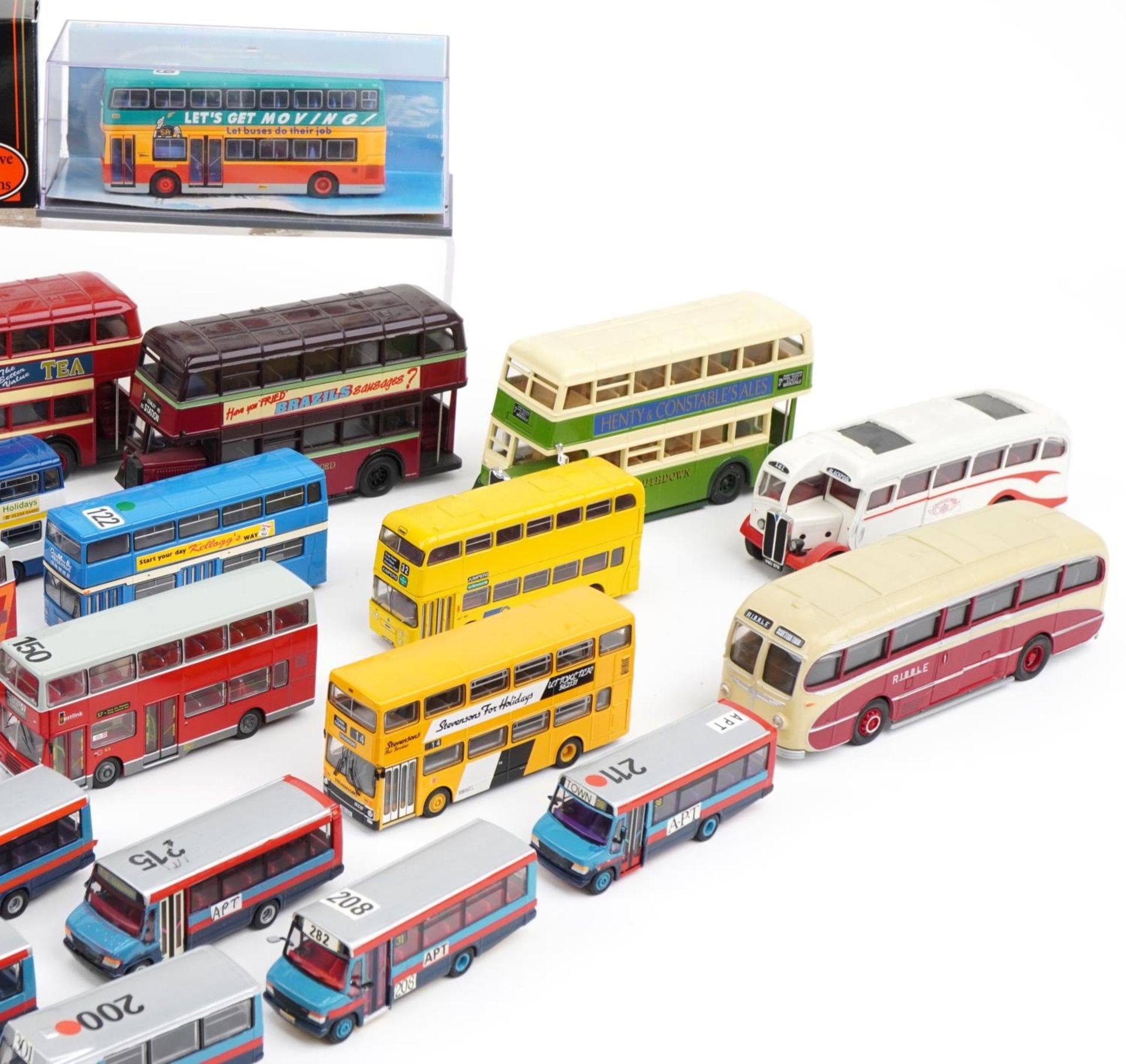 Large collection of diecast model buses, some with boxes, predominantly Corgi and Exclusive First - Bild 3 aus 4