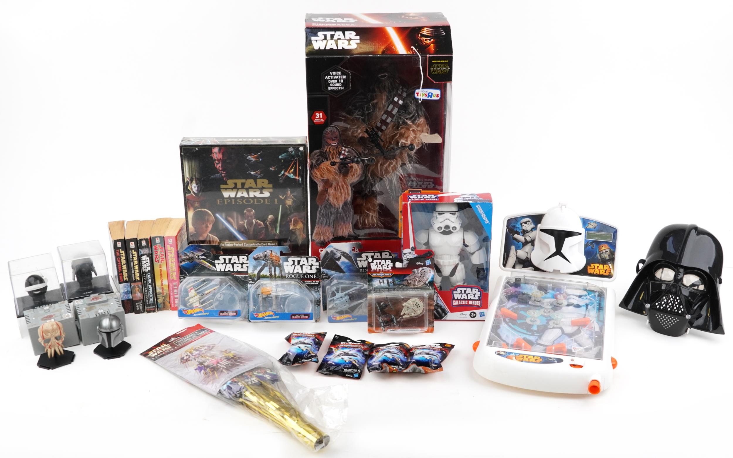 Star Wars collectables including Chewbacca Animatronic interactive figure with box and Rogue One