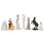 Collectable figures and animals including Beswick rearing horse, Royal Doulton Figure of the Year