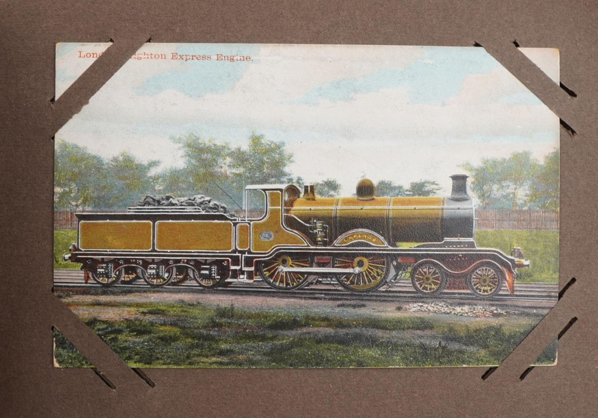 Local interest and railwayana postcards arranged in an album including Eastbourne Railway Station - Image 7 of 13