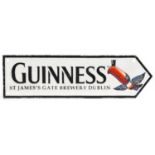 Guinness painted cast iron advertising plaque, 38cm x 11cm