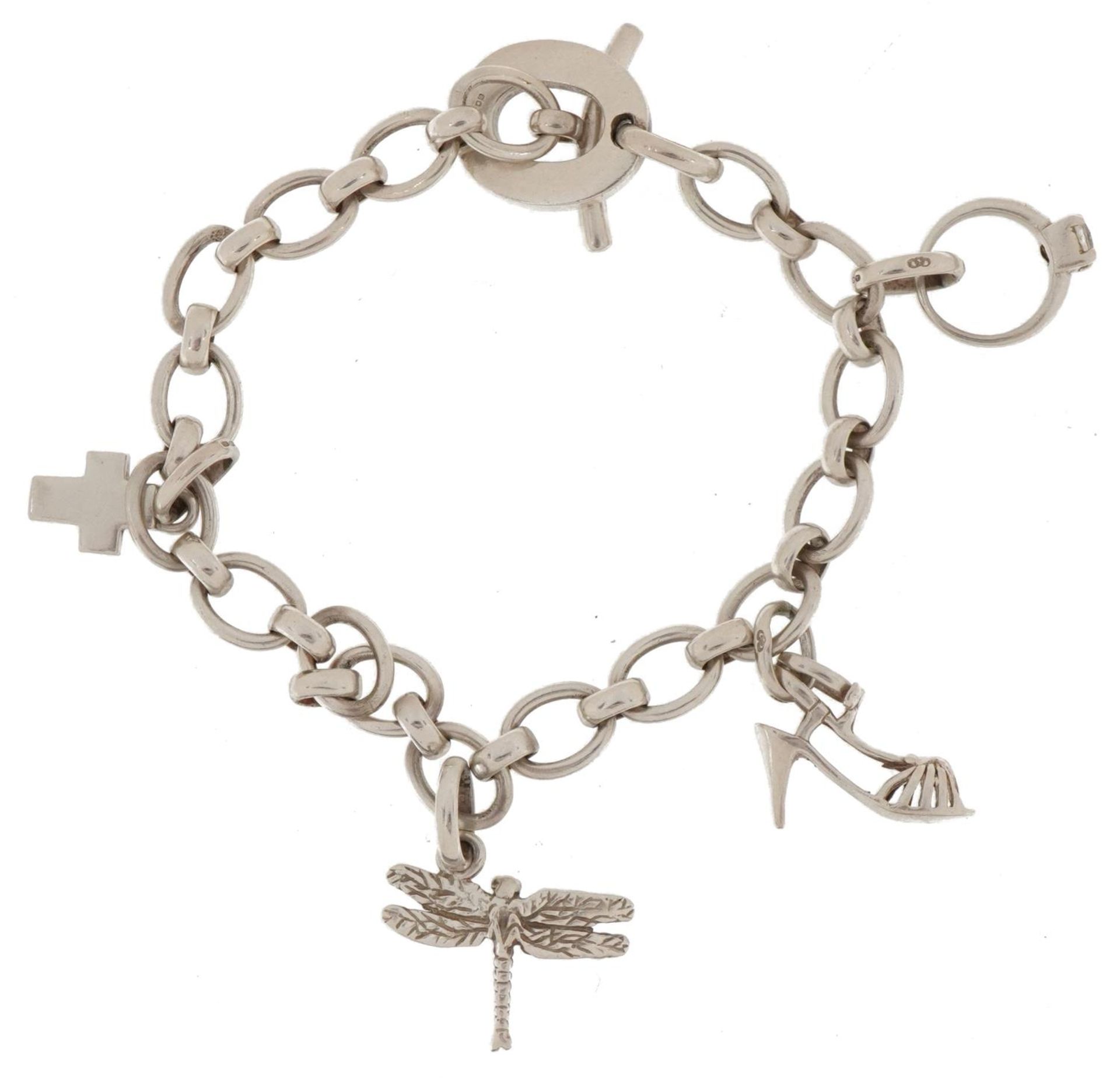 Links of London, silver charm bracelet with four silver charms, 20cm in length, 20.0g - Bild 3 aus 4
