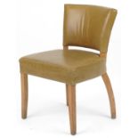 Wych Wood Design, contemporary light oak chair with green leather upholstery, 87cm high