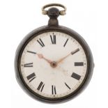 William Atwood, George IV silver gentlemen's pair cased verge fusee pocket watch having enamelled