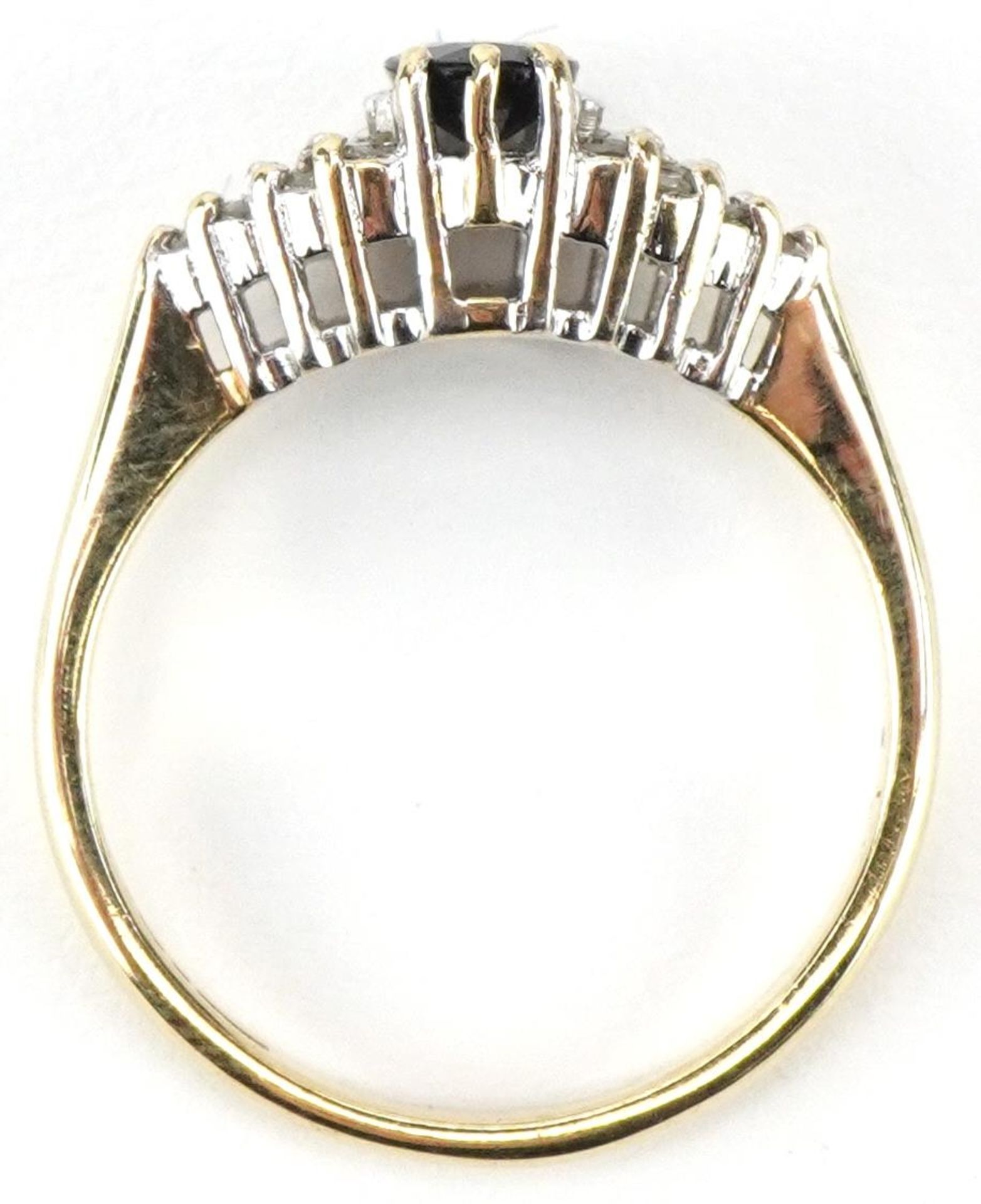 9ct gold black spinel and diamond cluster ring, size L/M, 2.6g - Bild 3 aus 4