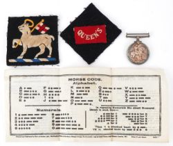 Militaria including a 1914-1918 War medal awarded to 37772 PTE.W.KENDALL.R.FUS and a Morse code