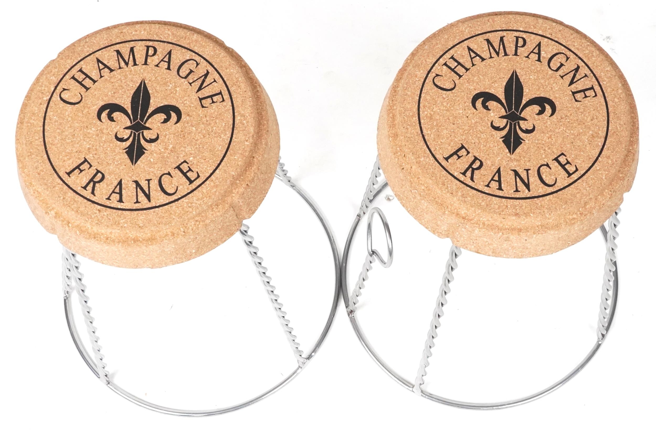 Pair of Champagne cork design stools, each 52cm high - Image 2 of 3