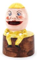 Early 20th century Carlton Ware stamp licker in the form of Humpty Dumpty, registered number to