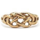 9ct gold Celtic design ring, size N, 1.6g