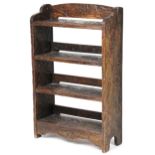 Manner of Liberty & Co, Japanese hardwood bookcase carved with flowers, 98cm H x 60cm wide, 24cm D