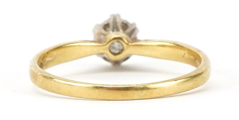18ct gold diamond solitaire ring, the diamond approximately 0.50 carat, size P/Q, 2.5g - Image 2 of 5