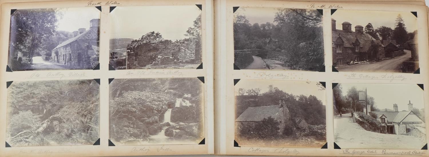 Early 20th century black and white photographs arranged in an album including Staffordshire, - Image 32 of 40