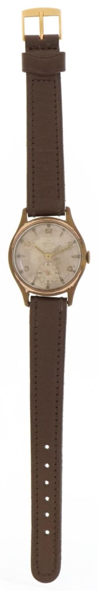 Smiths, gentlemen's Smiths Deluxe manual wind wristwatch having silvered and subsidiary dials with - Bild 2 aus 6