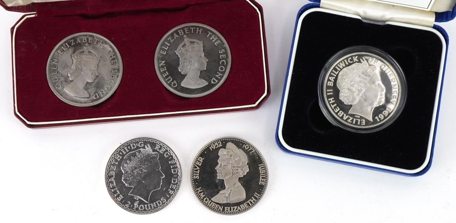 British Channel Islands coinage including 2013 one ounce Britannia two pounds, two Bailiwick of - Image 3 of 4