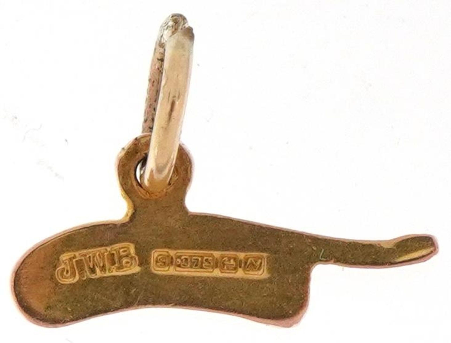 9ct gold charm in the form of bosun's whistle, 1.4cm wide, 0.5g - Bild 2 aus 3