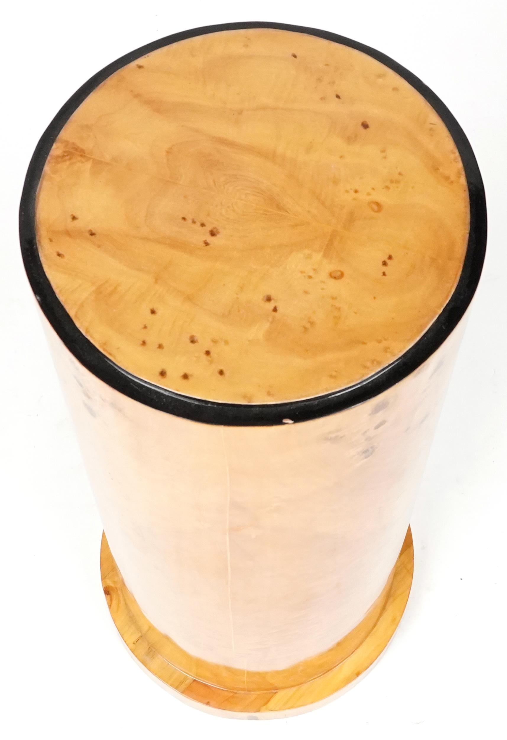 Art Deco style bird's eye maple effect cylindrical column, 80cm high x 30cm in diameter - Image 2 of 3