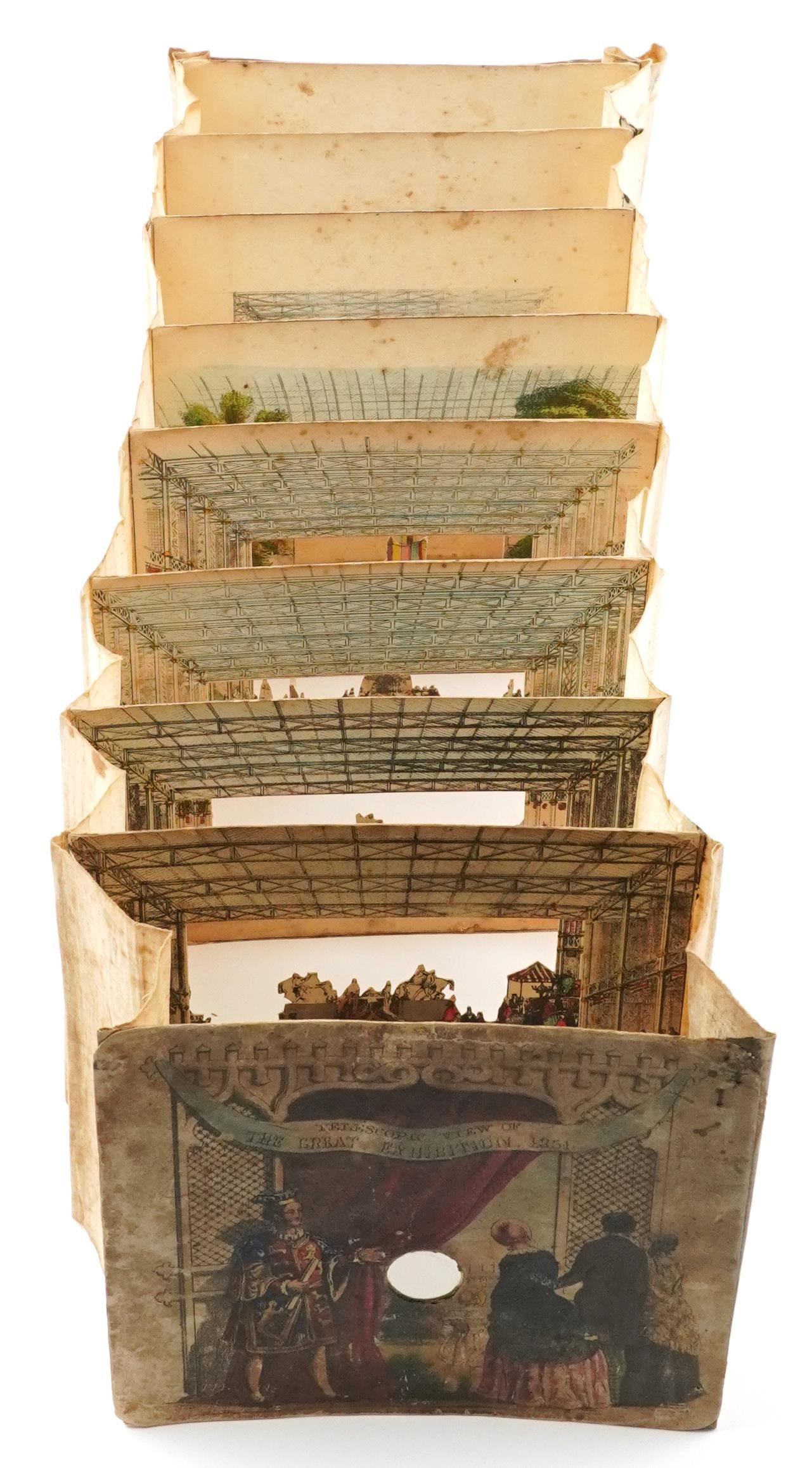 Victorian telescopic diorama of The Great Exhibition 1851, 19cm x 16cm - Bild 7 aus 10