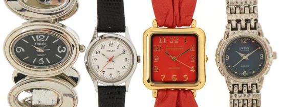 Four ladies quartz wristwatches including Joan Rivers, Pulsar and Omaki