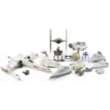 Star Wars collectables including X-Wing Fighter, Millennium Falcon and R2D2