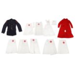 British military World War II Red Cross clothing including aprons, some with Hobson & Sons stamps/