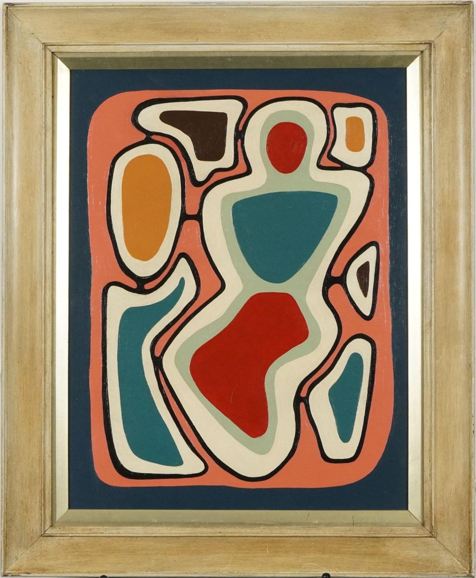 Style of James Pichette - Abstract composition, oil on canvas board, framed, 47cm x 33cm, - Bild 2 aus 4