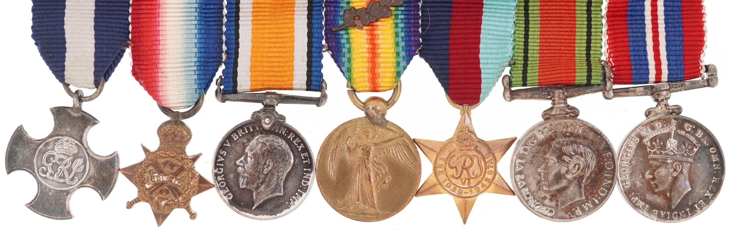 British military World War I dress medals including Distinguished Service Cross