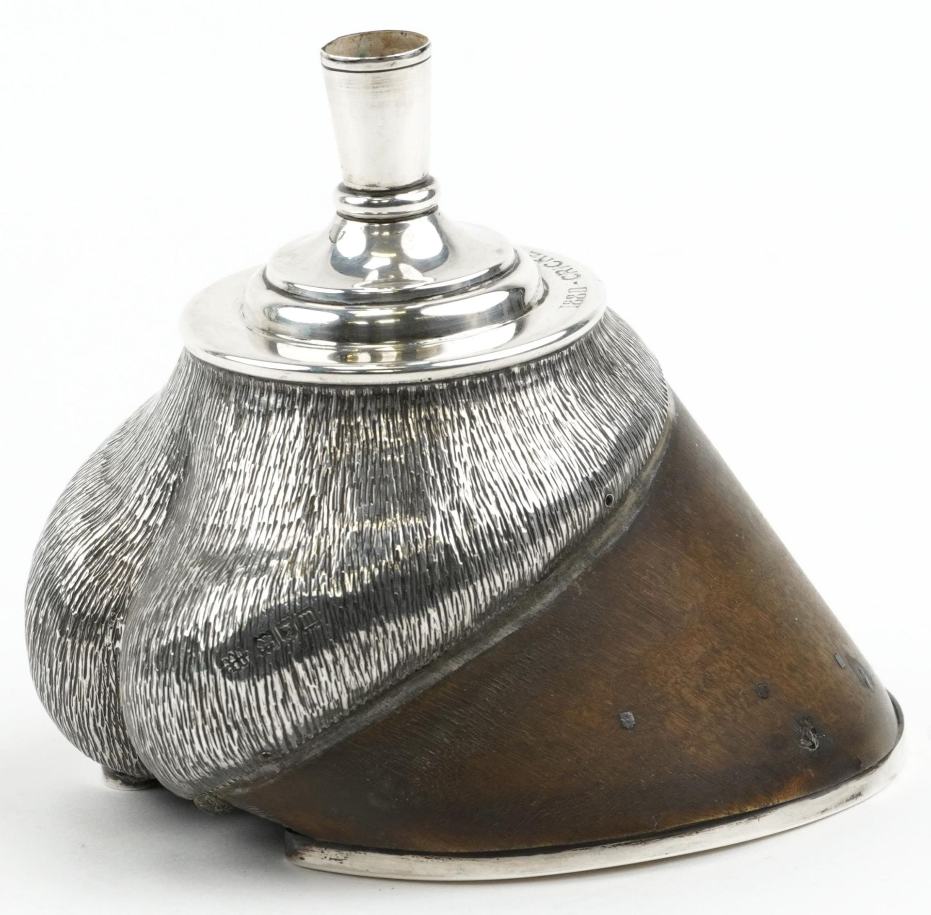 Army & Navy Cooperative Society Ltd, Victorian silver mounted horses hoof candleholder for Cricket - Image 2 of 6