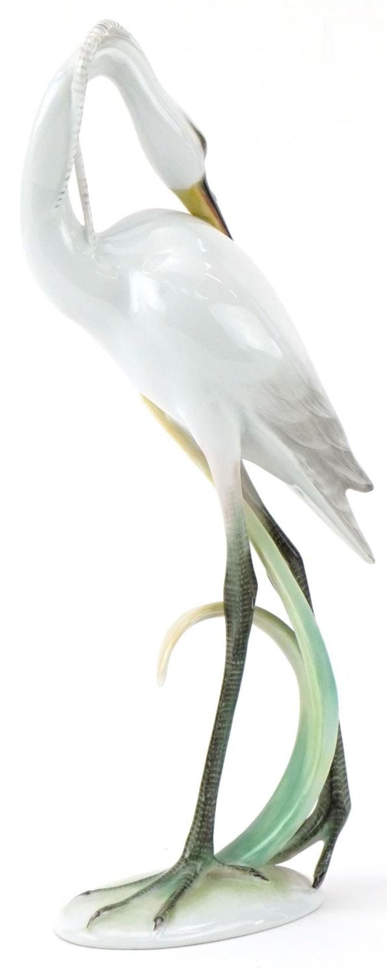 Herend, large Hungarian hand painted porcelain heron, numbered 51891 to the base, 28.5cm high - Bild 2 aus 3
