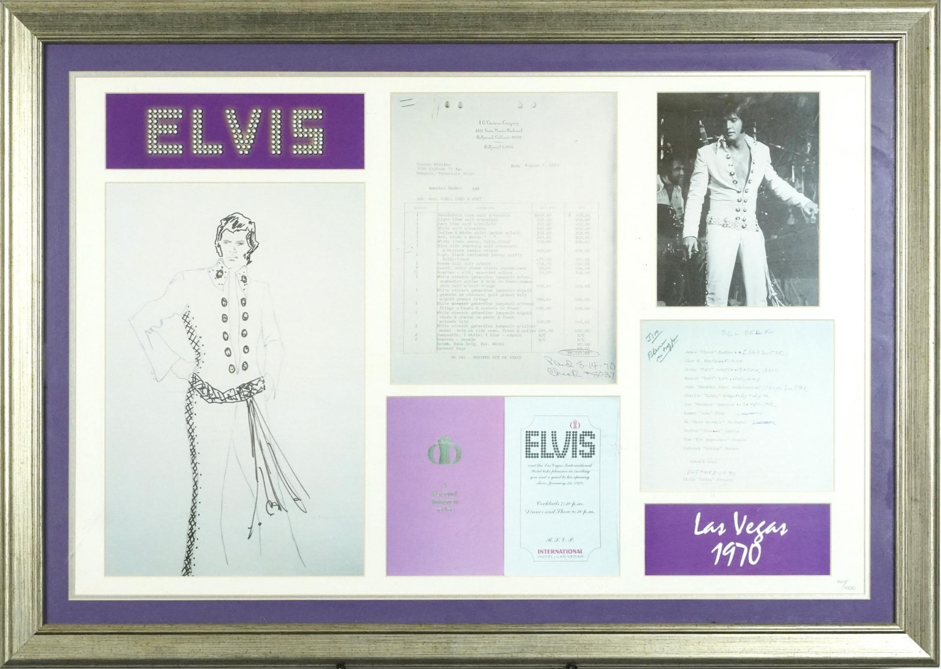 Elvis Presley memorabilia comprising a framed montage and a film cell, each mounted, framed and - Bild 7 aus 9