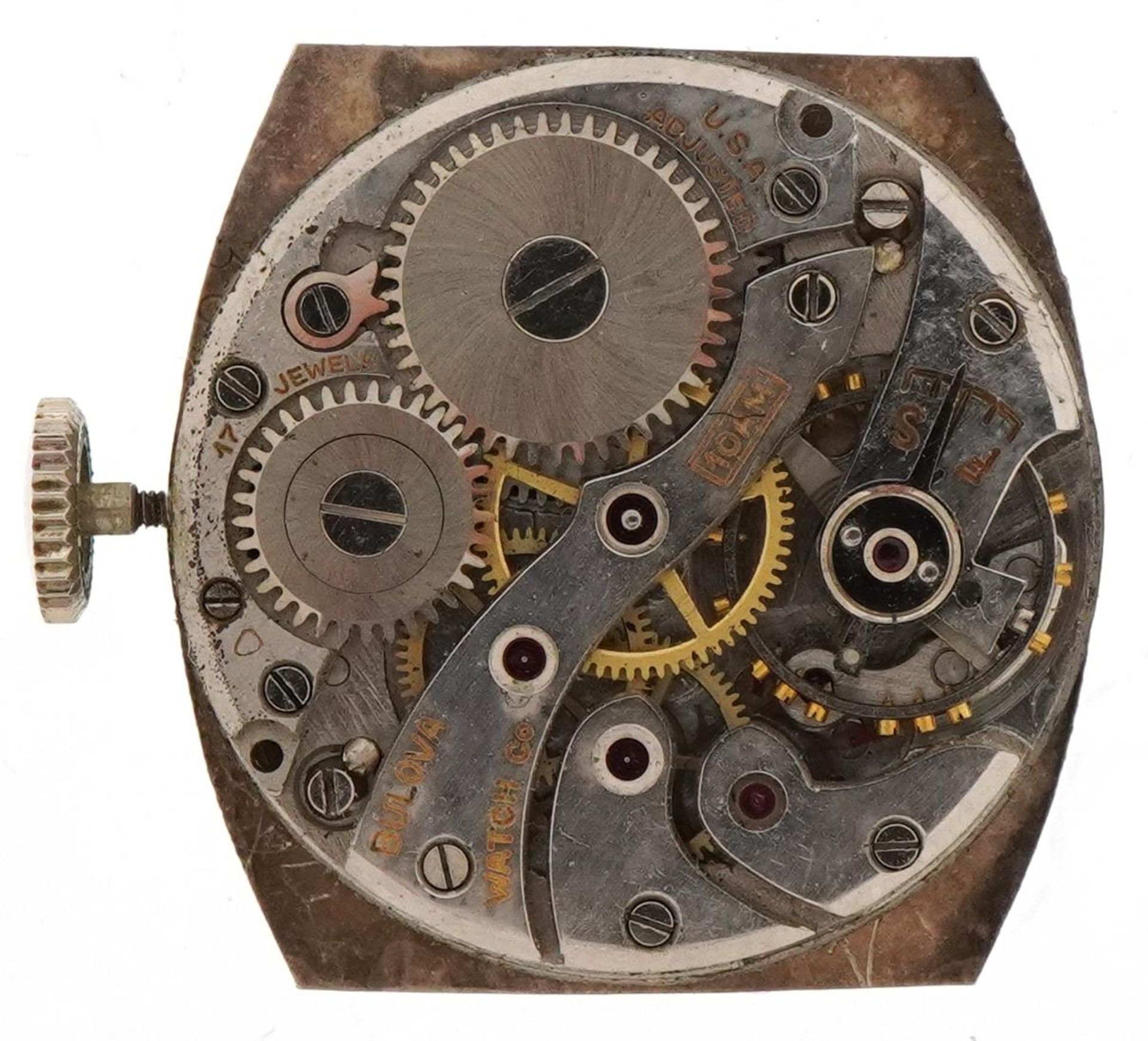 Bulova, Art Deco gentlemen's manual wind wristwatch having silvered and subsidiary dials with Arabic - Bild 4 aus 6