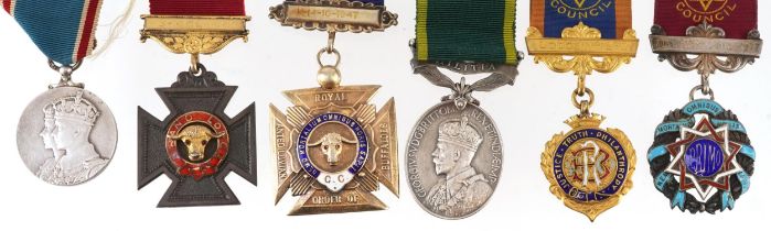 British Military Efficient Service medal awarded to PTE R.J.PARRIS R.A.M.C. and Jubilee medal, Royal